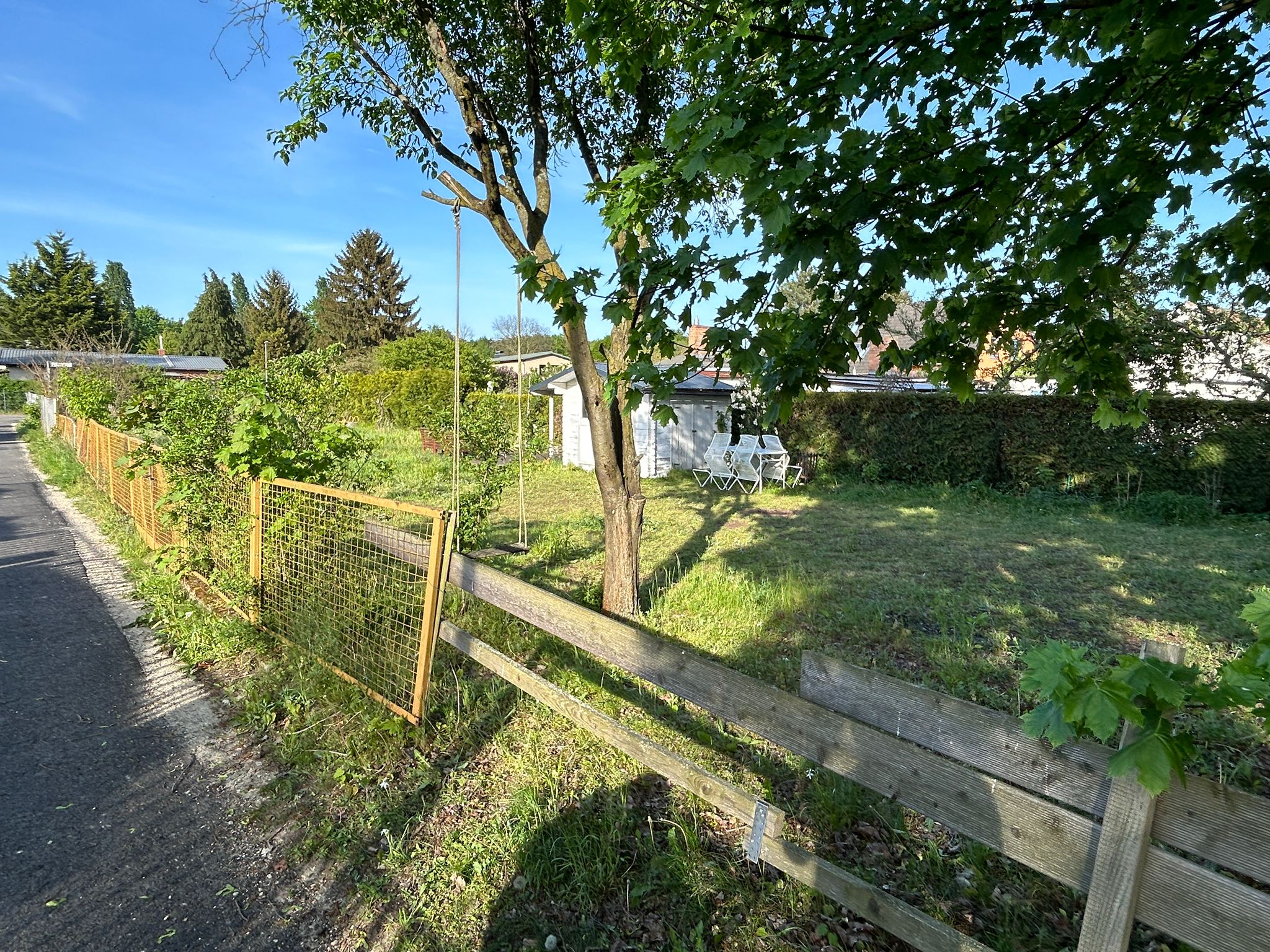 Blick auf das Baugrundstück am Mittelsteg